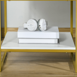 HOMCOM Bedside Tables, Set of 2, Modern Nightstands with Drawer & Shelf, Bedroom Furniture, White - Aosom UK - thumbnail 7