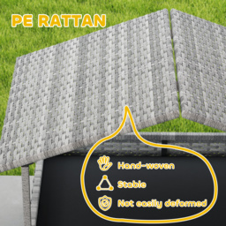 PawHut Extendable Elevated Dog Bed, Rattan Dog House, with Water-Resistant Roof, Removable Cushion, Charcoal Grey - thumbnail 5