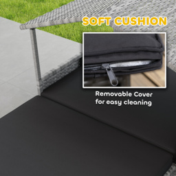 PawHut Extendable Elevated Dog Bed, Rattan Dog House, with Water-Resistant Roof, Removable Cushion, Charcoal Grey - thumbnail 8
