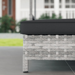 PawHut Extendable Elevated Dog Bed, Rattan Dog House, with Water-Resistant Roof, Removable Cushion, Charcoal Grey - thumbnail 9