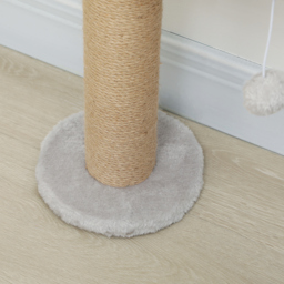 PawHut Wall Mounted Cat Shelves, Cat Climbing Wall with 4 Climbing Platforms, Jute Scratching Post and Toy Ball,180cm Tall, Light Grey - thumbnail 9