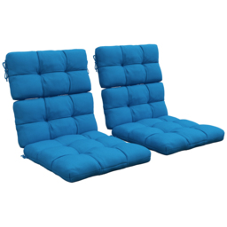 Outsunny Garden Seating Comfort: Plush Turquoise Cushions with Backrest Ties for Patio Bliss - Aosom UK