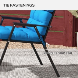 Outsunny Garden Seating Comfort: Plush Turquoise Cushions with Backrest Ties for Patio Bliss - Aosom UK - thumbnail 5
