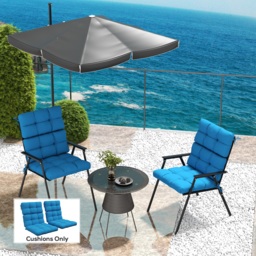 Outsunny Garden Seating Comfort: Plush Turquoise Cushions with Backrest Ties for Patio Bliss - Aosom UK - thumbnail 2