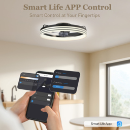 HOMCOM Ceiling Fans with Lights and Remote & App Control, 50cm LED Ceiling Fan Light with 3 Colour Temperatures, 6 Speed, Black - thumbnail 4