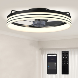 HOMCOM Ceiling Fans with Lights and Remote & App Control, 50cm LED Ceiling Fan Light with 3 Colour Temperatures, 6 Speed, Black - thumbnail 9