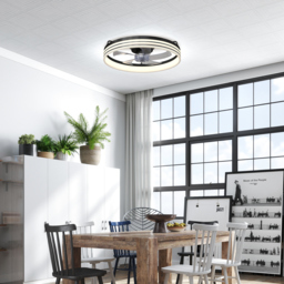 HOMCOM Ceiling Fans with Lights and Remote & App Control, 50cm LED Ceiling Fan Light with 3 Colour Temperatures, 6 Speed, Black - thumbnail 2