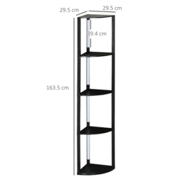 HOMCOM Corner Floor Lamp for Living Room Bedroom with Dimmable Warm White LED Light, Modern Tall Standing Lamp, Black - Aosom UK - thumbnail 3