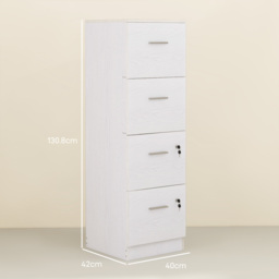 HOMCOM File Cabinet with 4 Drawers for Home Office, Vertical Filing Cabinet with Lock, Adjustable Hanging Bar for A4 and Letter Size - Aosom UK - thumbnail 3