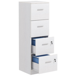 HOMCOM File Cabinet with 4 Drawers for Home Office, Vertical Filing Cabinet with Lock, Adjustable Hanging Bar for A4 and Letter Size - Aosom UK - thumbnail 1