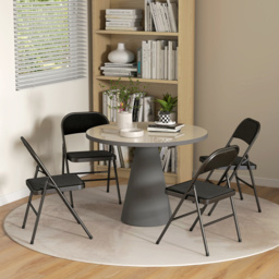 HOMCOM Set of Four Cushioned Steel Folding Chairs - Black - thumbnail 8
