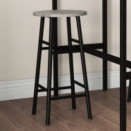 HOMCOM 3 Piece Bar Table Set with 2 Stools, Industrial Bar Table and Stool Set, Dining Table and Chair Set for Small Space, Grey - thumbnail 8