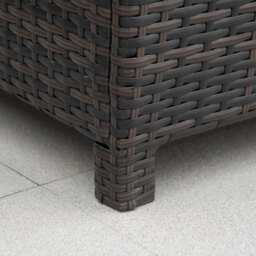 Outsunny Rattan Garden Side Table: Weather-Resistant Frame with Tempered Glass Top, Rustic Brown - Aosom UK - thumbnail 8