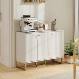 HOMCOM 3-Door Sideboard Storage Cabinet - White - thumbnail 8