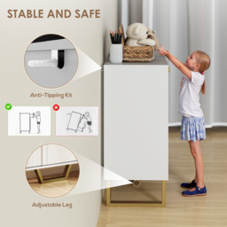 HOMCOM 3-Door Sideboard Storage Cabinet - White - thumbnail 7
