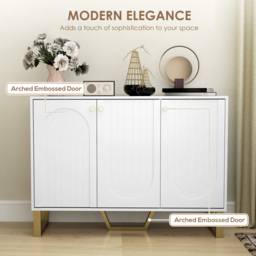 HOMCOM 3-Door Sideboard Storage Cabinet - White - thumbnail 5