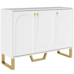 HOMCOM 3-Door Sideboard Storage Cabinet - White - thumbnail 1