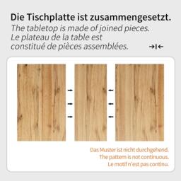 Extendable Dining Table, Marble-Effect MDF Top, V-Shaped Metal Legs, Space-Saving Desk/Table for 6-8, 118x70x75 cm, Black/Natural - Aosom UK - thumbnail 7