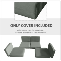 Outsunny Replacement Cushion Cover Garden Rattan Patio Furniture Seat Cover Polyester Outdoor- No Cushion Included - Aosom UK - thumbnail 6
