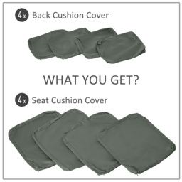 Outsunny Replacement Cushion Cover Garden Rattan Patio Furniture Seat Cover Polyester Outdoor- No Cushion Included - Aosom UK - thumbnail 4