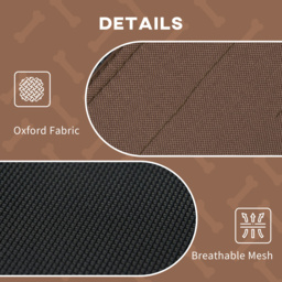 PawHut Elevated Canine Haven: Breathable Mesh Bed with UV-Shielding Canopy for Medium Pups, Coffee Hue - Aosom UK - thumbnail 5