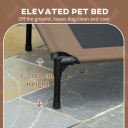 PawHut Elevated Canine Haven: Breathable Mesh Bed with UV-Shielding Canopy for Medium Pups, Coffee Hue - Aosom UK - thumbnail 7