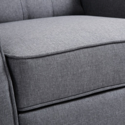 HOMCOM Recliner Armchair for Living Room, Wingback Chair with Button Tufted Back and Footrest, Light Grey - Aosom UK - thumbnail 7