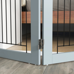 PawHut Foldable Pet Gate, with Three Panels & Two Support Feet - Grey - thumbnail 9
