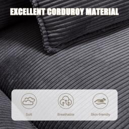 Oversized Two-Seater Sofa with Modern Deep-Seated Modular Design, Comfortable Daybed with Ergonomic Curves, 224L x 81W x 81H cm, Dark Gray - Aosom UK - thumbnail 8