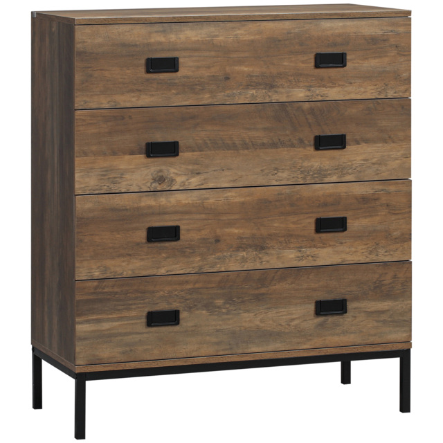 HOMCOM Chest of Drawers, 4-Drawer Storage Organiser Unit with Metal Frame for Bedroom, Living Room, Brown - image 1