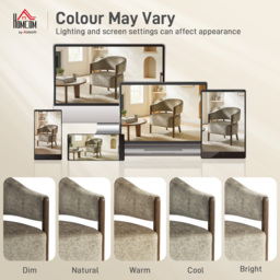 HOMCOM Accent Chair, Upholstered Tub Chair with Solid Wood Frame and Legs, Light Brown - thumbnail 8