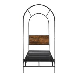 Canopy Bed Frame with Durable Iron and MDF Construction, Wooden Headboard, Easy Installation, Versatile for Various Bedroom Styles, Black - Aosom UK - thumbnail 2