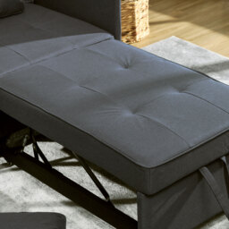 HOMCOM 3-In-1 Single Sofa Bed with Seat Thickness, Fold Out Chair Bed with 5-positon Adjustable Back & Removable and Washable Pillow, Grey - Aosom UK - thumbnail 8