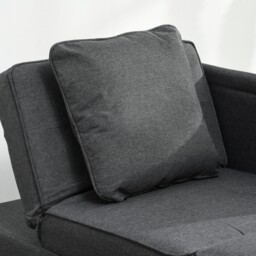 HOMCOM 3-In-1 Single Sofa Bed with Seat Thickness, Fold Out Chair Bed with 5-positon Adjustable Back & Removable and Washable Pillow, Grey - Aosom UK - thumbnail 9