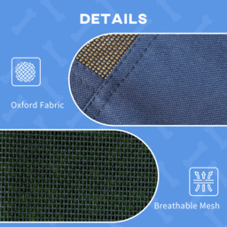 PawHut Elevated Dog Bed with Waterproof, Breathable Mesh and UV Protection Canopy, Blue, for Medium Dogs, 76 x 61 x 73cm - Aosom UK - thumbnail 5