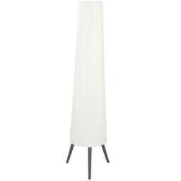 HOMCOM Dimmable Tripod Floor Lamp with Foot Switch, Nordic Standing Lamp with Fabric Shade, 153cm, White - thumbnail 1