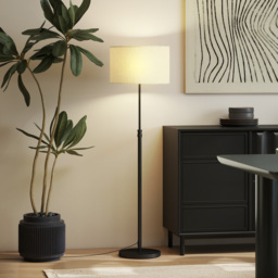 HOMCOM Floor Lamp with Remote, Height Adjustable Standing Lamp with Linen Shade, Dimmable with 3000K-6000K Adjustable Colour Temperatures, Foot Switch for Living Room Bedroom Office, Black - thumbnail 7