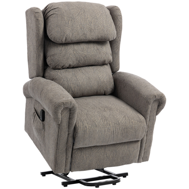 HOMCOM Velvet-Feel Electric Riser Recliner Chair, Power Lift Recliner Chair for Elderly with Remote Control, Dark Grey - image 1