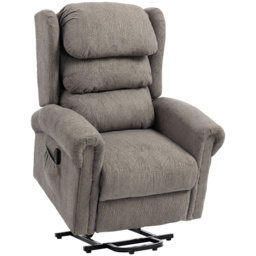 HOMCOM Velvet-Feel Electric Riser Recliner Chair, Power Lift Recliner Chair for Elderly with Remote Control, Dark Grey - thumbnail 1