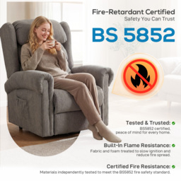 HOMCOM Velvet-Feel Electric Riser Recliner Chair, Power Lift Recliner Chair for Elderly with Remote Control, Dark Grey - thumbnail 9