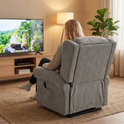 HOMCOM Velvet-Feel Electric Riser Recliner Chair, Power Lift Recliner Chair for Elderly with Remote Control, Dark Grey - thumbnail 8