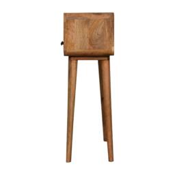 Narrow Console Table with 2 Drawers and Open Slot, Bedside Cabinet with Natural Finish - Aosom UK - thumbnail 8