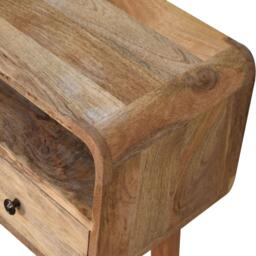 Narrow Console Table with 2 Drawers and Open Slot, Bedside Cabinet with Natural Finish - Aosom UK - thumbnail 6