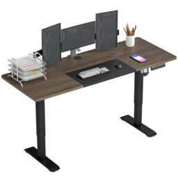 Vinsetto Height Adjustable Electric Standing Desk with 4 Automatic Memory Preset 140cm x 70cm Tabletop Stand Up Desk for Home Office - Aosom UK