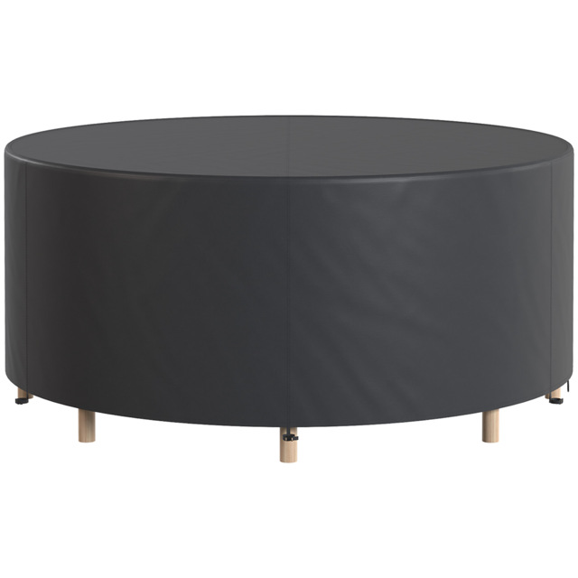 Outsunny Round Garden Furniture Cover, Waterproof Garden Table Cover, 420D Heavy Duty Oxford for Outdoor, Φ214 x 70 cm, Black - image 1