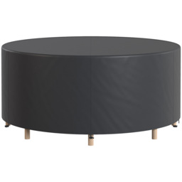 Outsunny Round Garden Furniture Cover, Waterproof Garden Table Cover, 420D Heavy Duty Oxford for Outdoor, Φ214 x 70 cm, Black - thumbnail 1