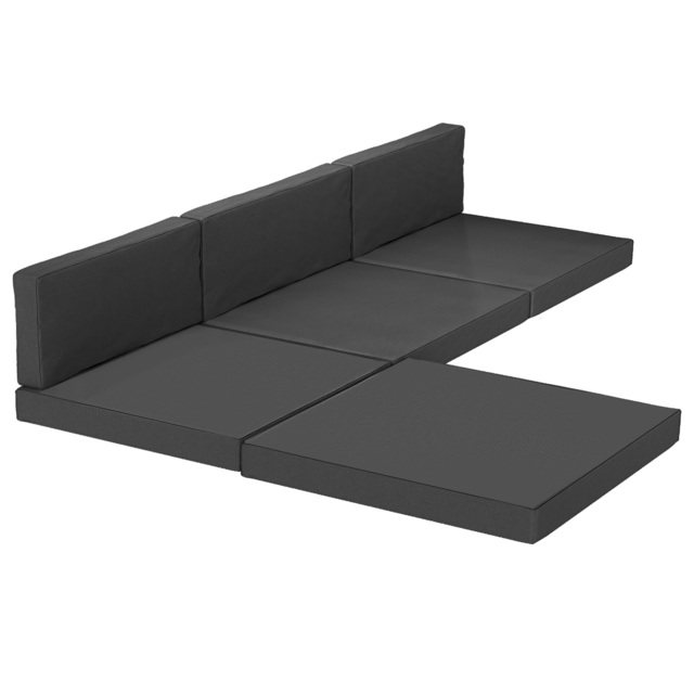 Outsunny 7-Piece Patio Furniture Cushions, Outdoor Loveseat Cushion with Removable Covers for Rattan Furniture, 60x60 cm, Black - image 1
