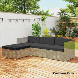 Outsunny 7-Piece Patio Furniture Cushions, Outdoor Loveseat Cushion with Removable Covers for Rattan Furniture, 60x60 cm, Black - thumbnail 9