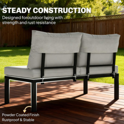 Outsunny Garden Furniture Set, 6 Piece Corner Sofa Set with Loveseat, Coffee Table, Sofa with Integrated Side Table - thumbnail 7