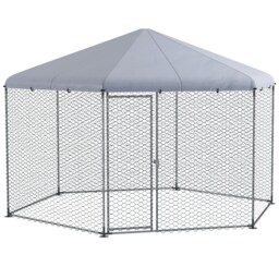 PawHut 4 x 3.5 x 2.6m Chicken Coop for 10-15 Chickens, Hens, Rabbits, Ducks, Outdoor Garden Chicken Run
